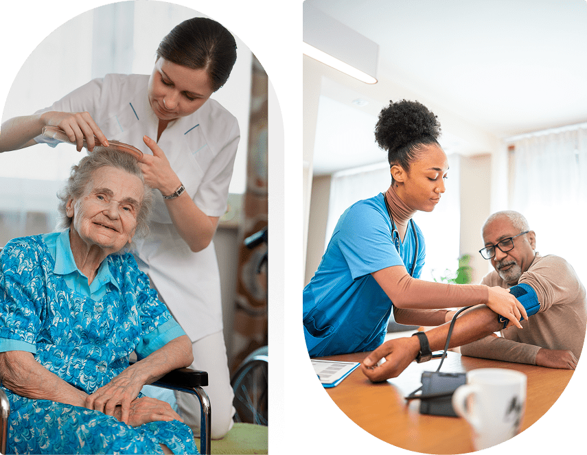 Elderly care: grooming and health check.